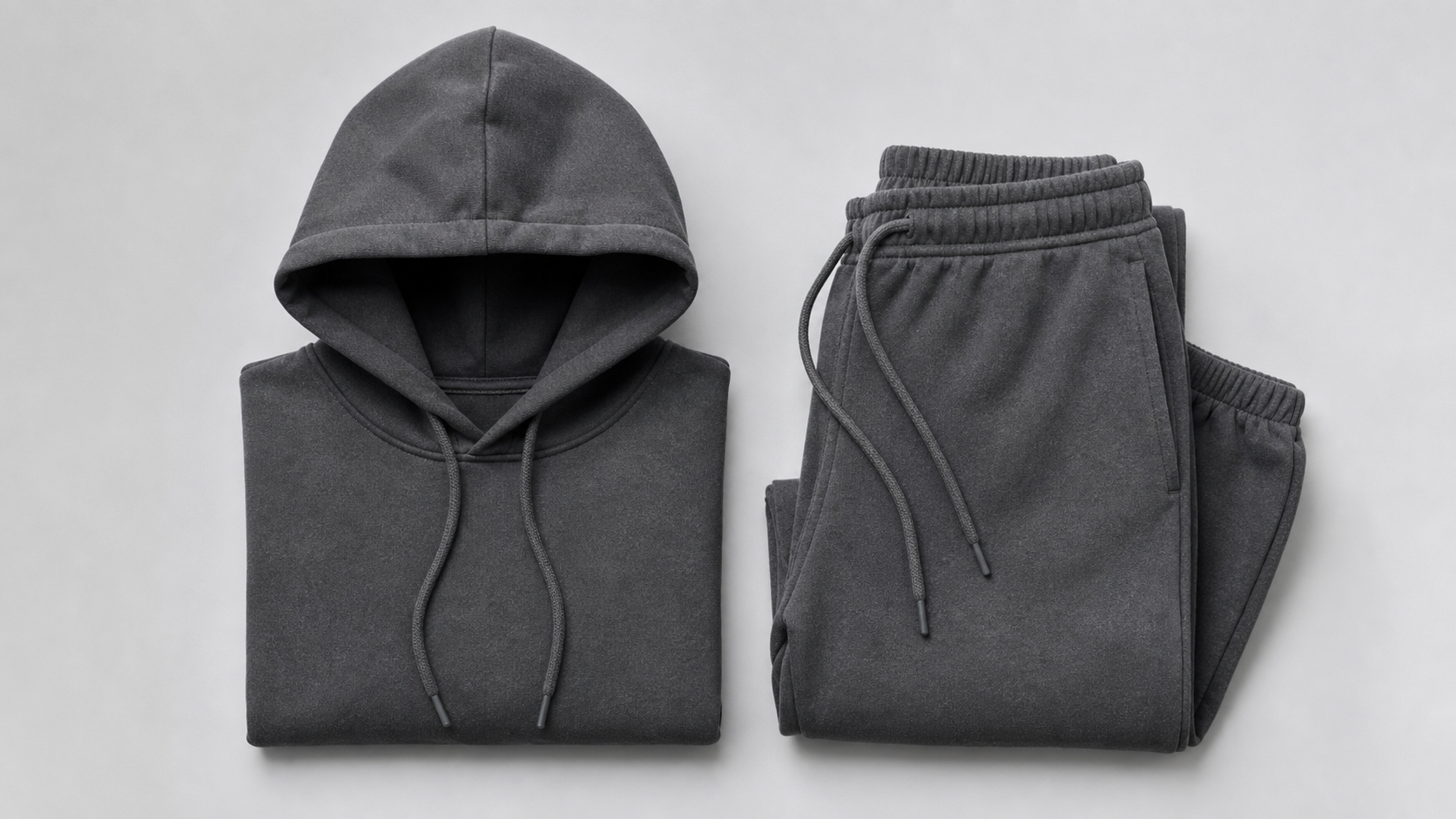 Matching sweatsuits — same fabric, same dye lot, same delivery.