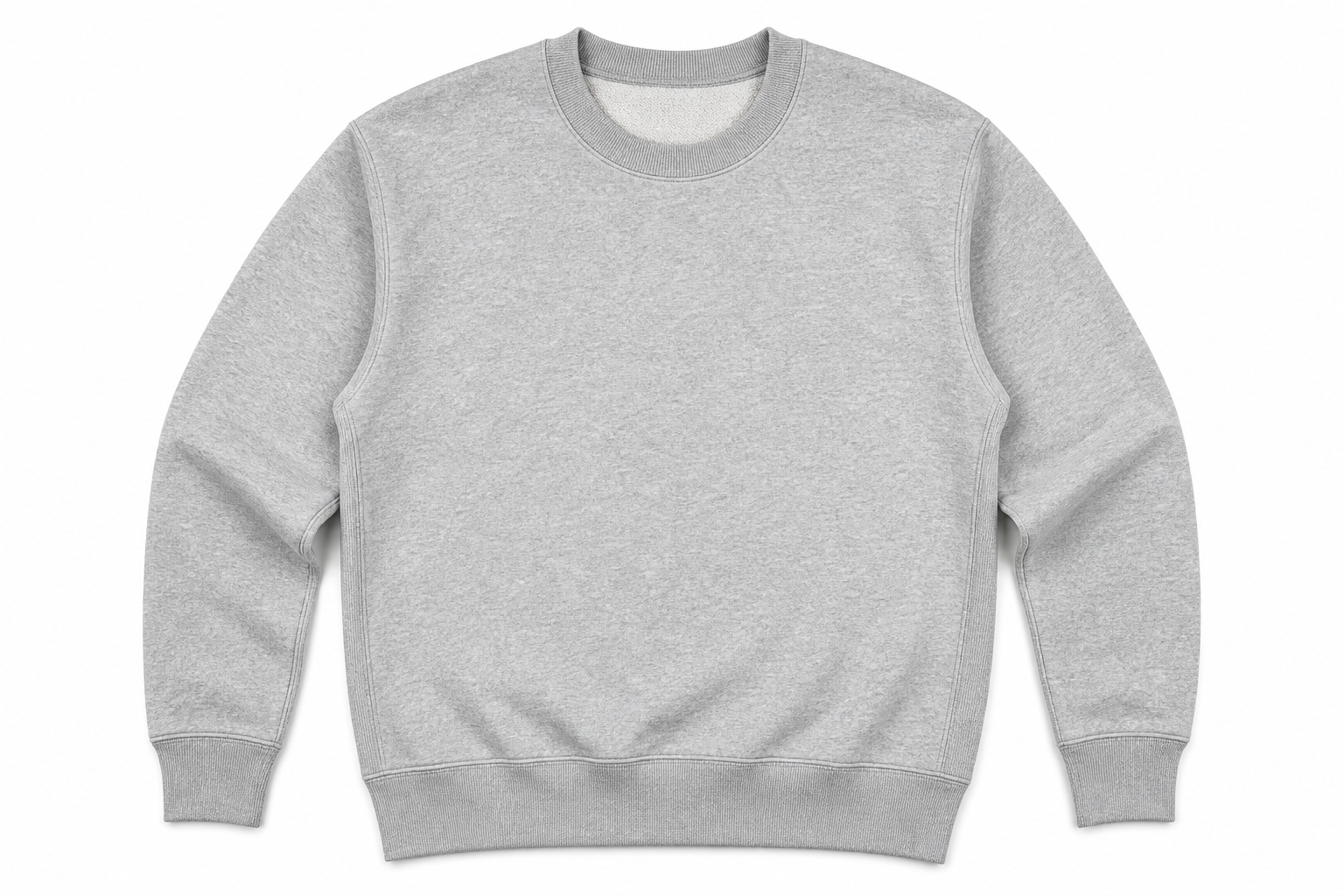 Crewneck sweatshirt construction details