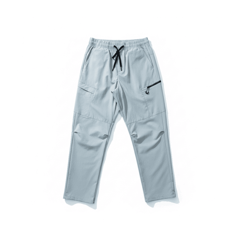 Drawstring Zip-Cargo Outdoor Pants — 88% Nylon / 12% Spandex