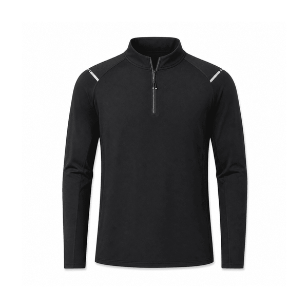 Shoulder-Accent Quarter-Zip Performance Top — 88% Polyester / 12% Spandex