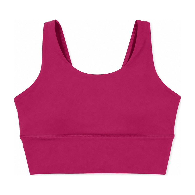Deep-V Back / Wide Hem Sports Bra — Nylon 81% / Spandex 19%