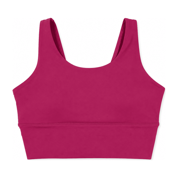 Deep-V Back / Wide Hem Sports Bra — Nylon 81% / Spandex 19%