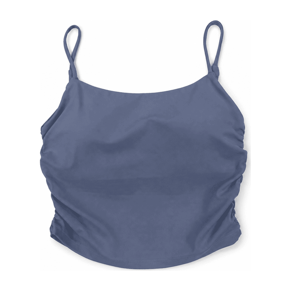 Thin Strap / Side Ruching Sports Bra — Nylon 81% / Spandex 19%