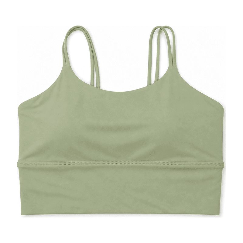 Double-Strap / Anti-Roll Hem Sports Bra — Nylon 81% / Spandex 19%