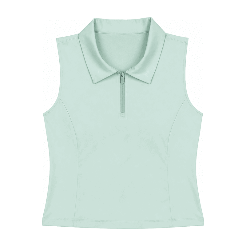 Half-Zip Sports Bra — Nylon 81% / Spandex 19%