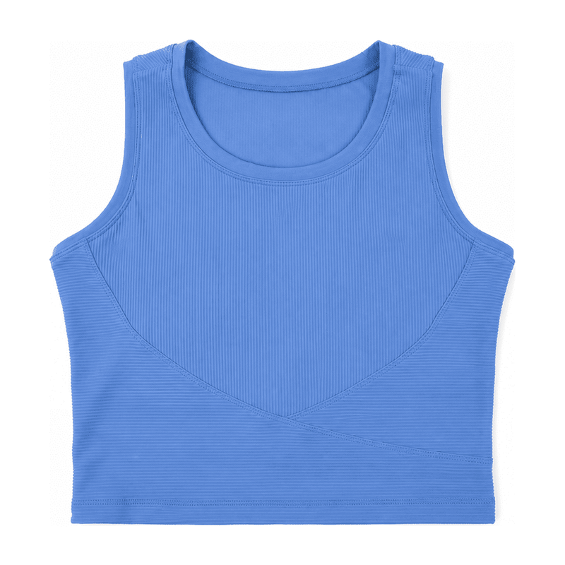 Bound Round Neck / Wide Straps Sports Bra (Light) — Nylon 81% / Spandex 19%