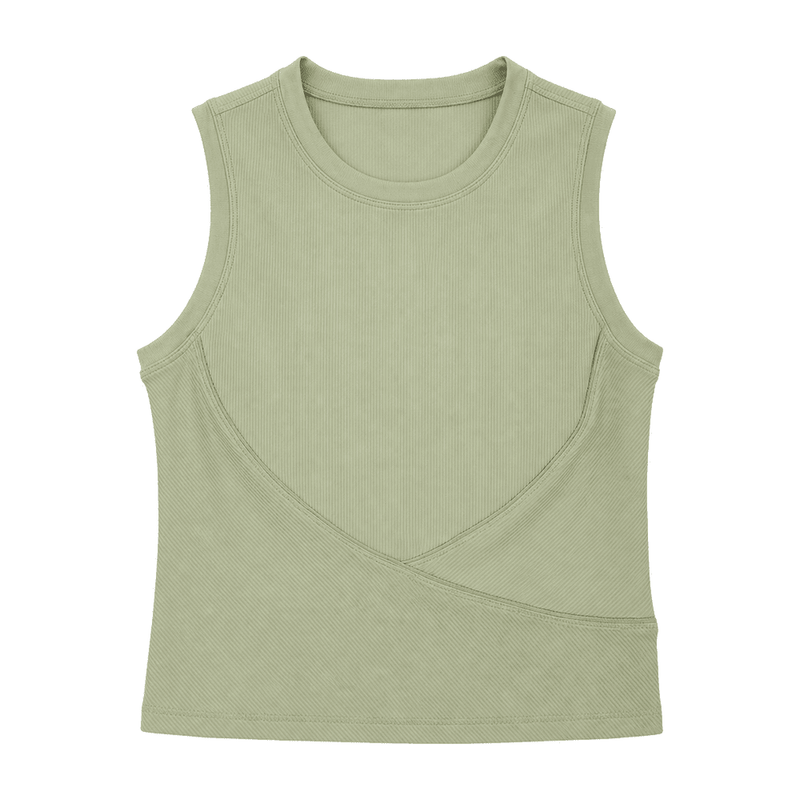 Bound Round Neck / Wide Straps Sports Bra (Premium) — Nylon 81% / Spandex 19%