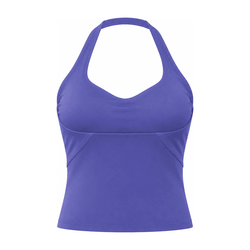 Deep U-Neck / Halter Open-Back Sports Bra (Light) — Nylon 76% / Spandex 24%