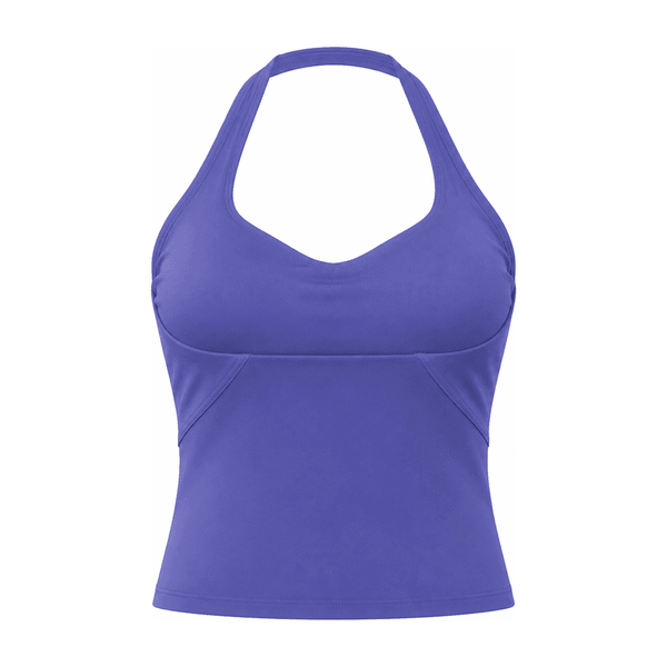 Deep U-Neck / Halter Open-Back Sports Bra (Light) — Nylon 76% / Spandex 24%