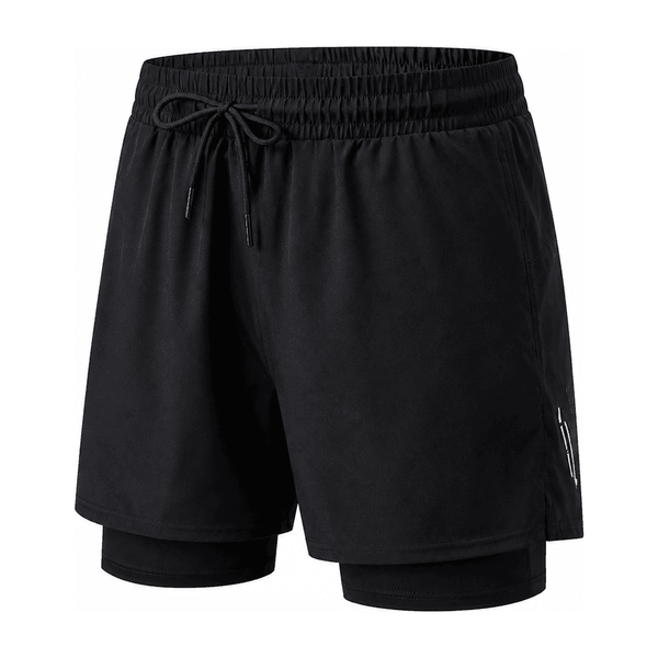 2-in-1 Stretch Shorts — Polyester 95% / Spandex 5%