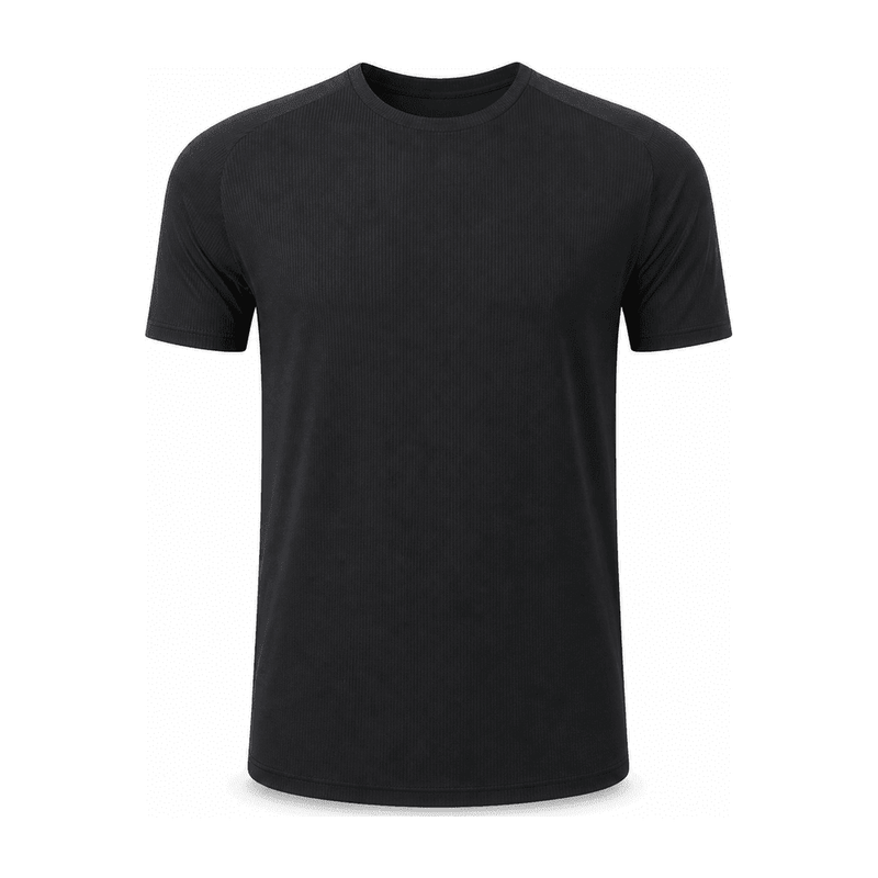 Jacquard Check Tee — Polyester 86% / Spandex 14%