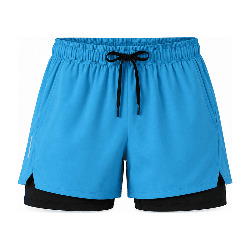 Layered Stretch Shorts — Polyester 95% / Spandex 5%