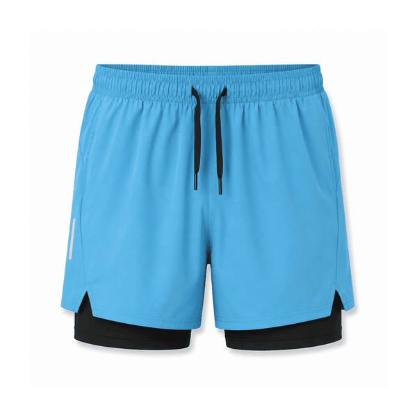 Men's Double-Layer Quick-Dry Shorts — Nylon 95% / Spandex 5%