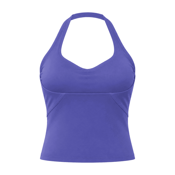 Deep U-Neck / Halter Open-Back Sports Bra (Light) — Nylon 76% / Spandex 24%