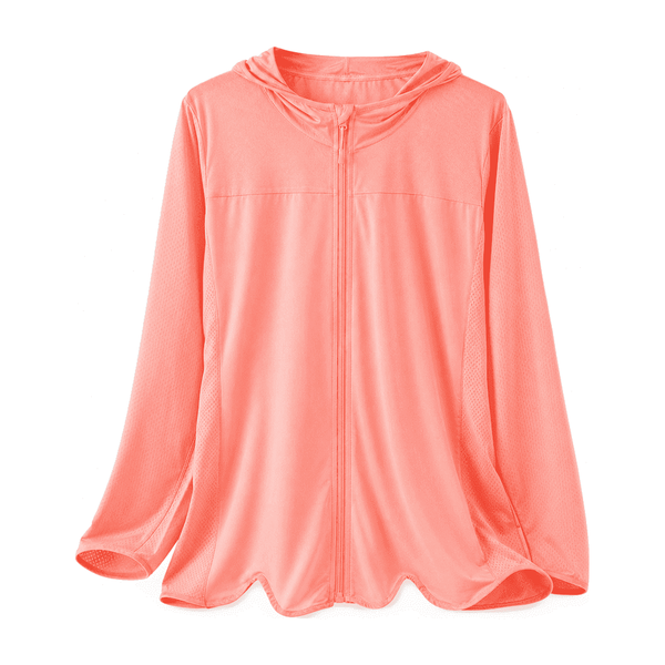 Sun-Protection Zip Hoodie — Polyester 90% / Spandex 10%