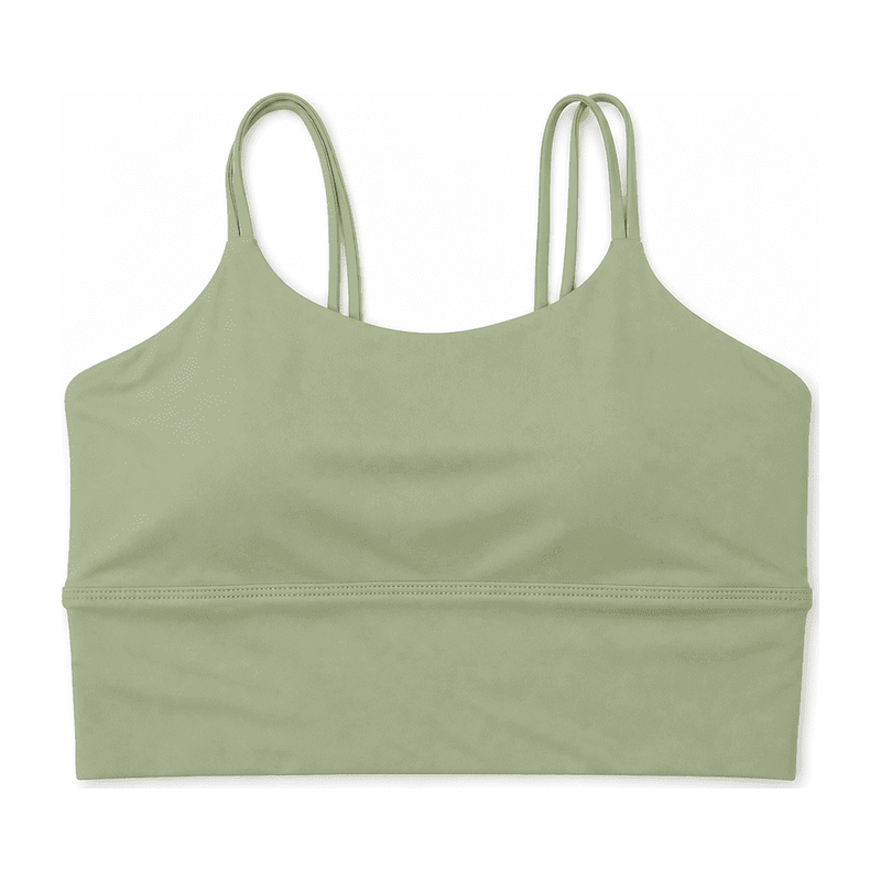 Double-Strap / Anti-Roll Hem Sports Bra — Nylon 81% / Spandex 19%