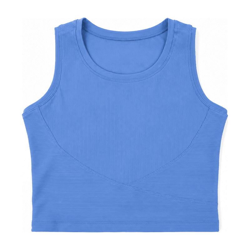 Bound Round Neck / Wide Straps Sports Bra (Light) — Nylon 81% / Spandex 19%