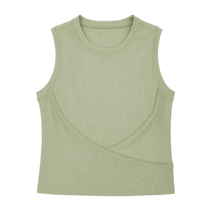 Bound Round Neck / Wide Straps Sports Bra (Premium) — Nylon 81% / Spandex 19%