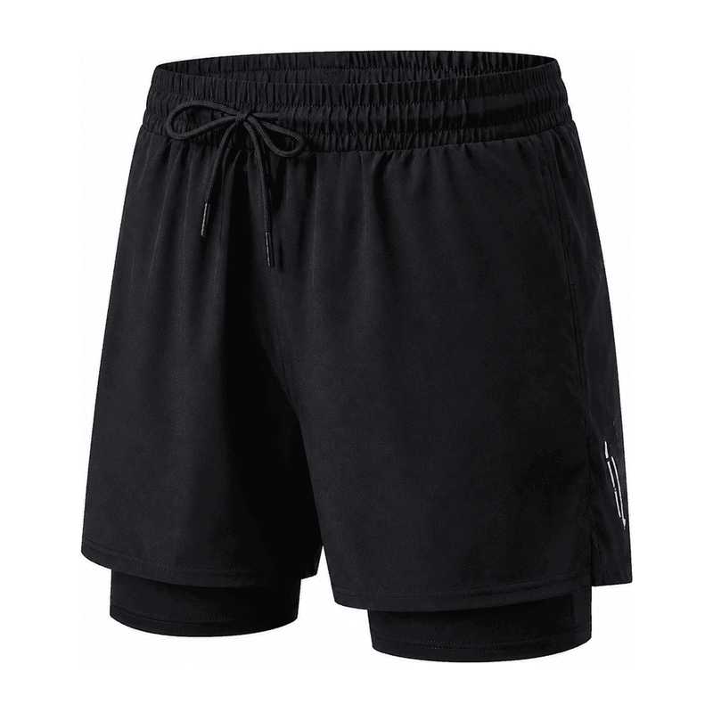 2-in-1 Ventilated Running Shorts — 95% Polyester / 5% Spandex