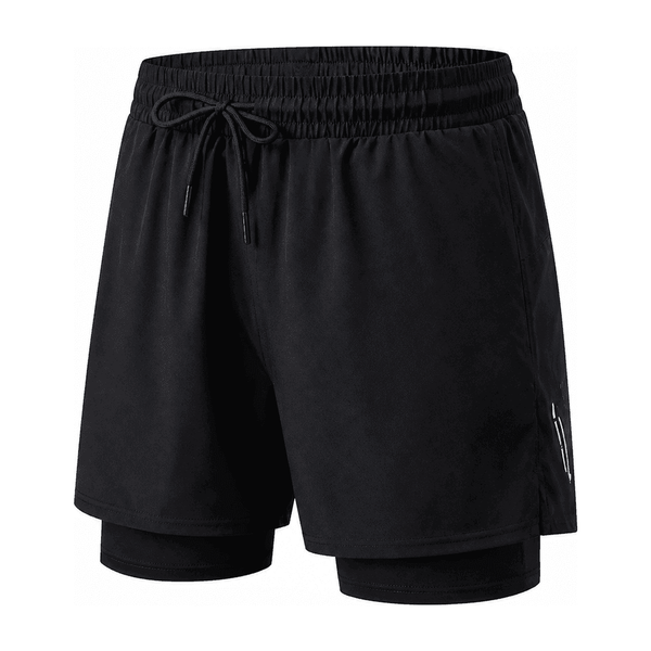 2-in-1 Ventilated Running Shorts — 95% Polyester / 5% Spandex