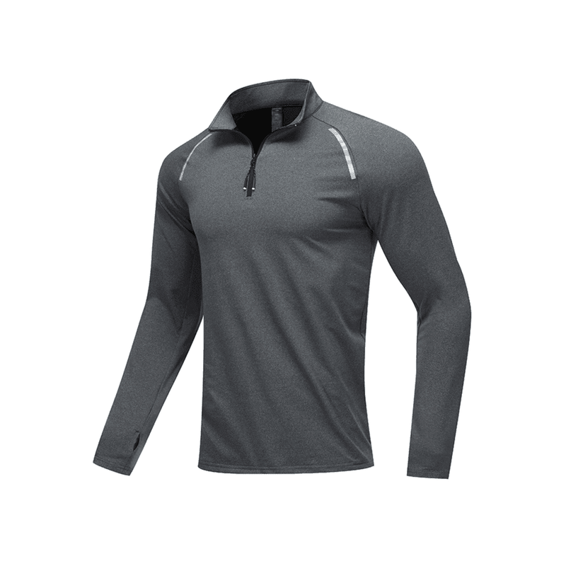 Men's Quarter-Zip Long-Sleeve Running Top — Polyester 90% / Spandex 10%