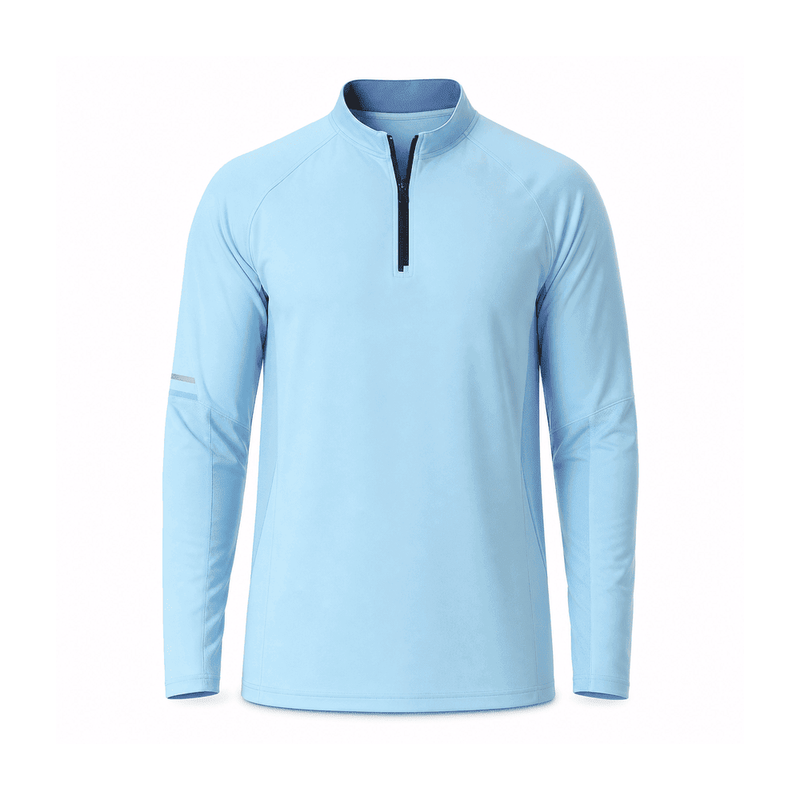 Men's Quarter-Zip Long-Sleeve Running Top — Polyester 88% / Spandex 12%