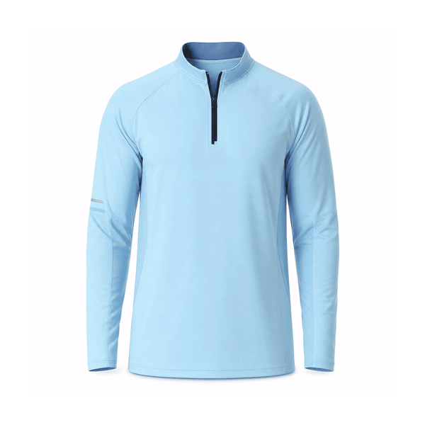 Men's Quarter-Zip Long-Sleeve Running Top — Polyester 88% / Spandex 12%