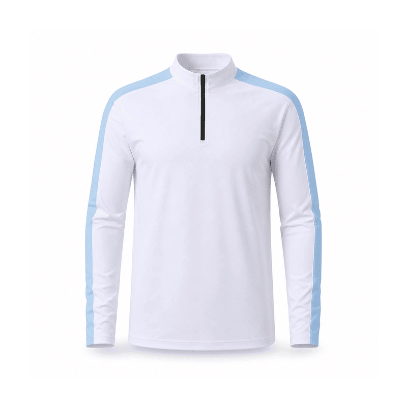Men's Quarter-Zip Long-Sleeve Running Top — Polyester 88% / Spandex 12%