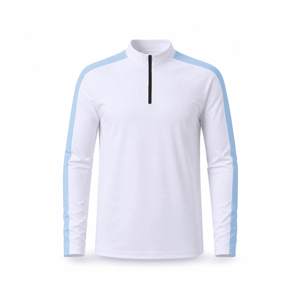 Men's Quarter-Zip Long-Sleeve Running Top — Polyester 88% / Spandex 12%
