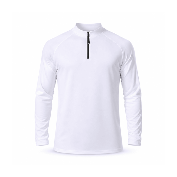 Men's Quarter-Zip Long-Sleeve Running Top — Polyester 88% / Spandex 12%