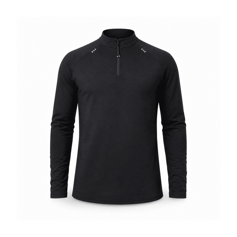 Men's Quarter-Zip Long-Sleeve Running Top — Polyester 90% / Spandex 10%