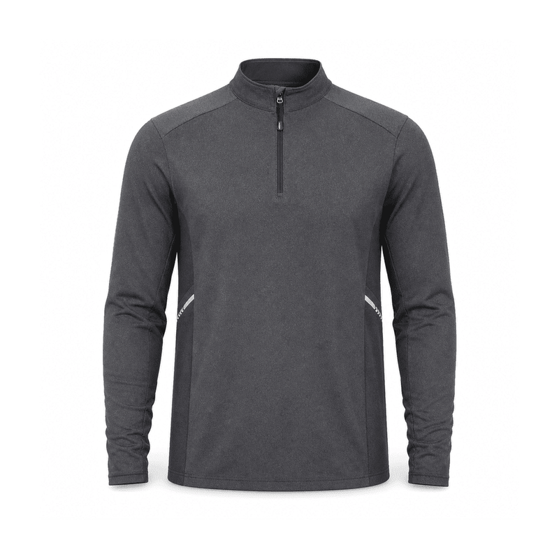 Men's Quarter-Zip Long-Sleeve Running Top — Polyester 90% / Spandex 10%