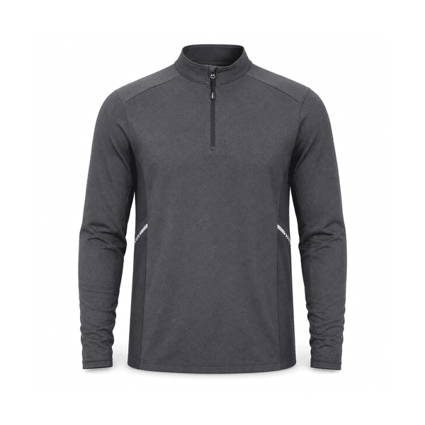 Men's Quarter-Zip Long-Sleeve Running Top — Polyester 90% / Spandex 10%