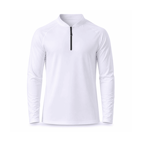 Men's Quarter-Zip Long-Sleeve Running Top — Polyester 88% / Spandex 12%