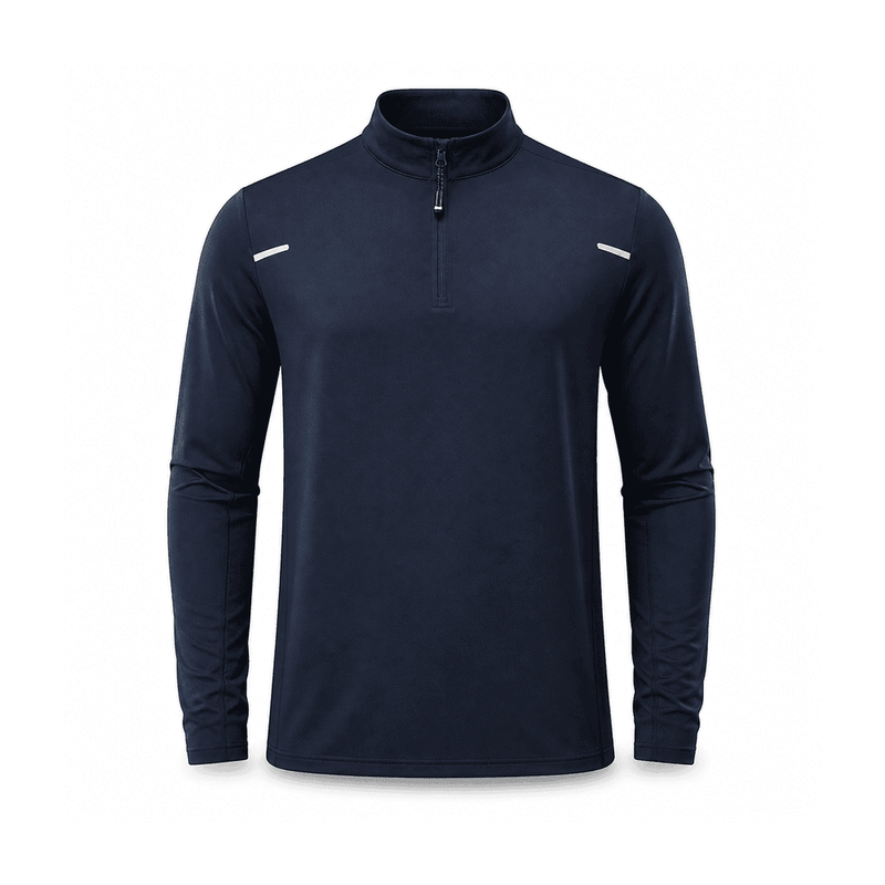 Men's Quarter-Zip Long-Sleeve Running Top — Polyester 90% / Spandex 10%