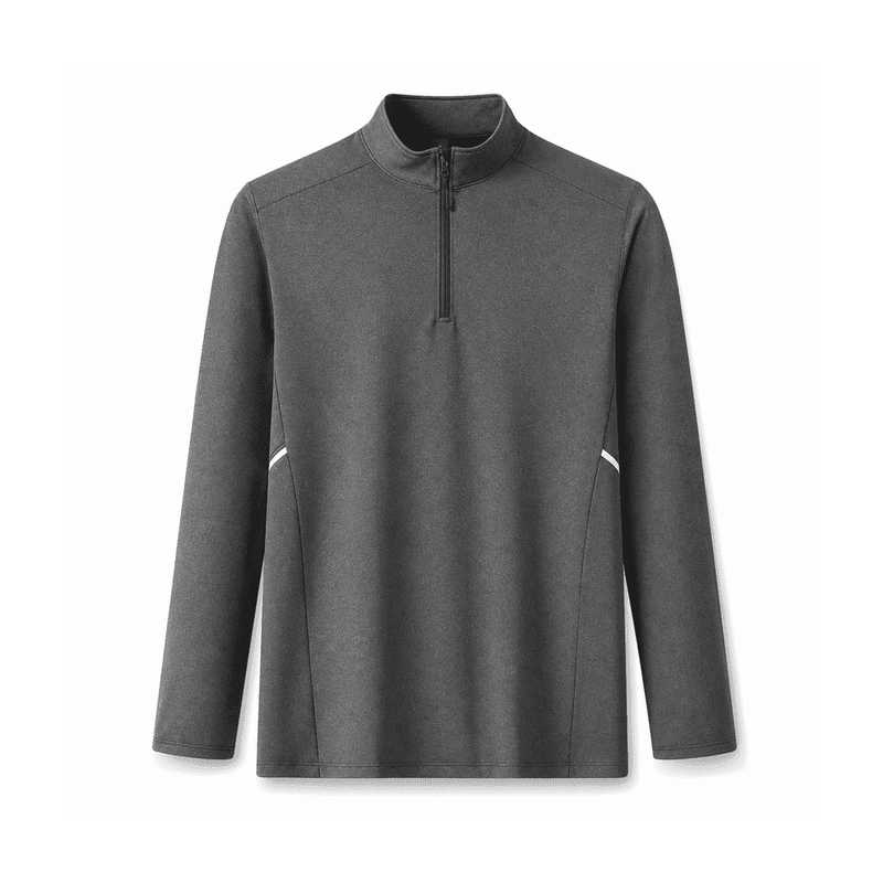Men's Quarter-Zip Long-Sleeve Running Top — Polyester 90% / Spandex 10%