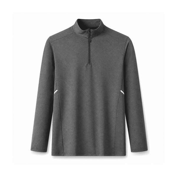 Men's Quarter-Zip Long-Sleeve Running Top — Polyester 90% / Spandex 10%