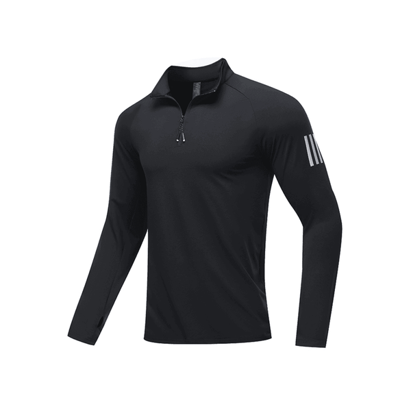 Men's Quarter-Zip Long-Sleeve Running Top — Polyester 90% / Spandex 10%