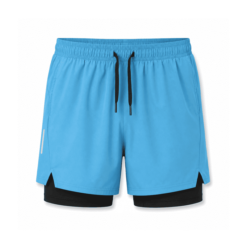 Men's Double-Layer Quick-Dry Shorts — Nylon 95% / Spandex 5%