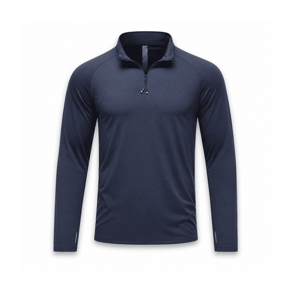 Men's Quarter-Zip Long-Sleeve Running Top — Polyester 90% / Spandex 10%