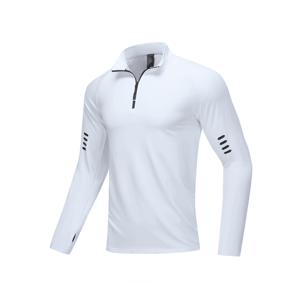 Forearm-Accent Quarter-Zip Training Top — 90% Polyester / 10% Spandex